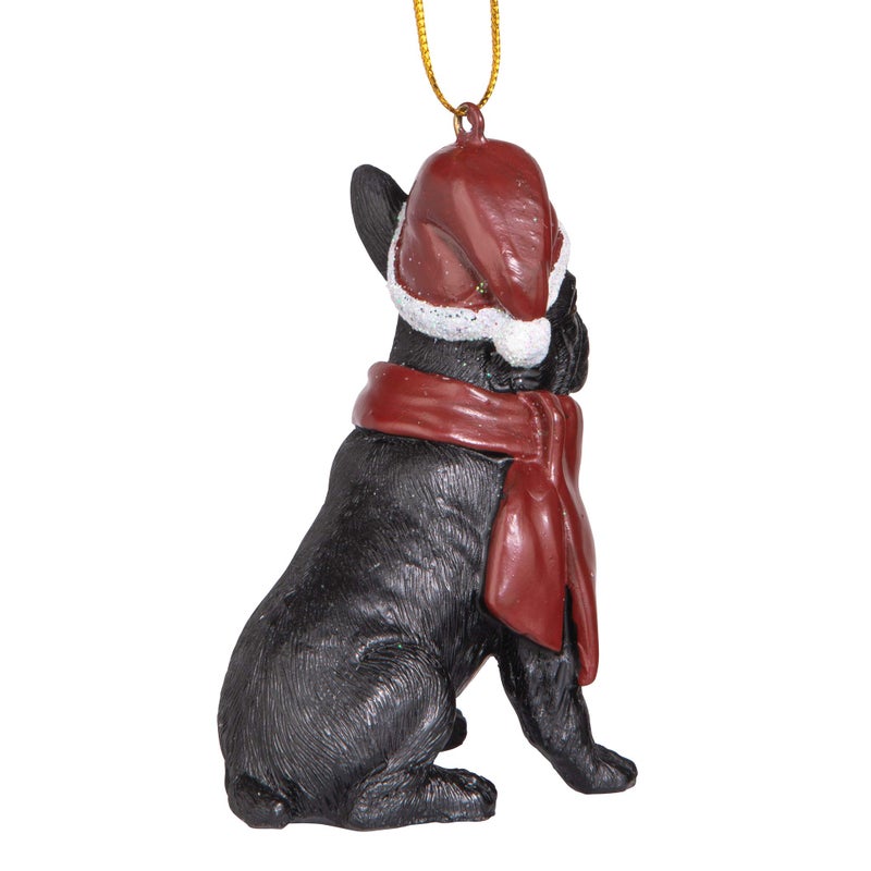 Design Toscano Christmas Xmas French Bulldog Holiday Dog Ornaments, Full Color - Image 4
